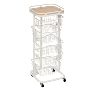 Desserte Balm 5 niveaux L34,5cm blanc