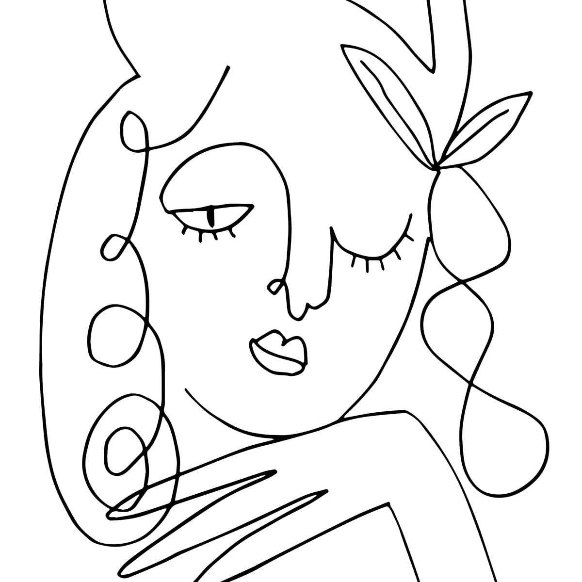 Affiche la femme au clin d'oeil Affiche sous cadre noir