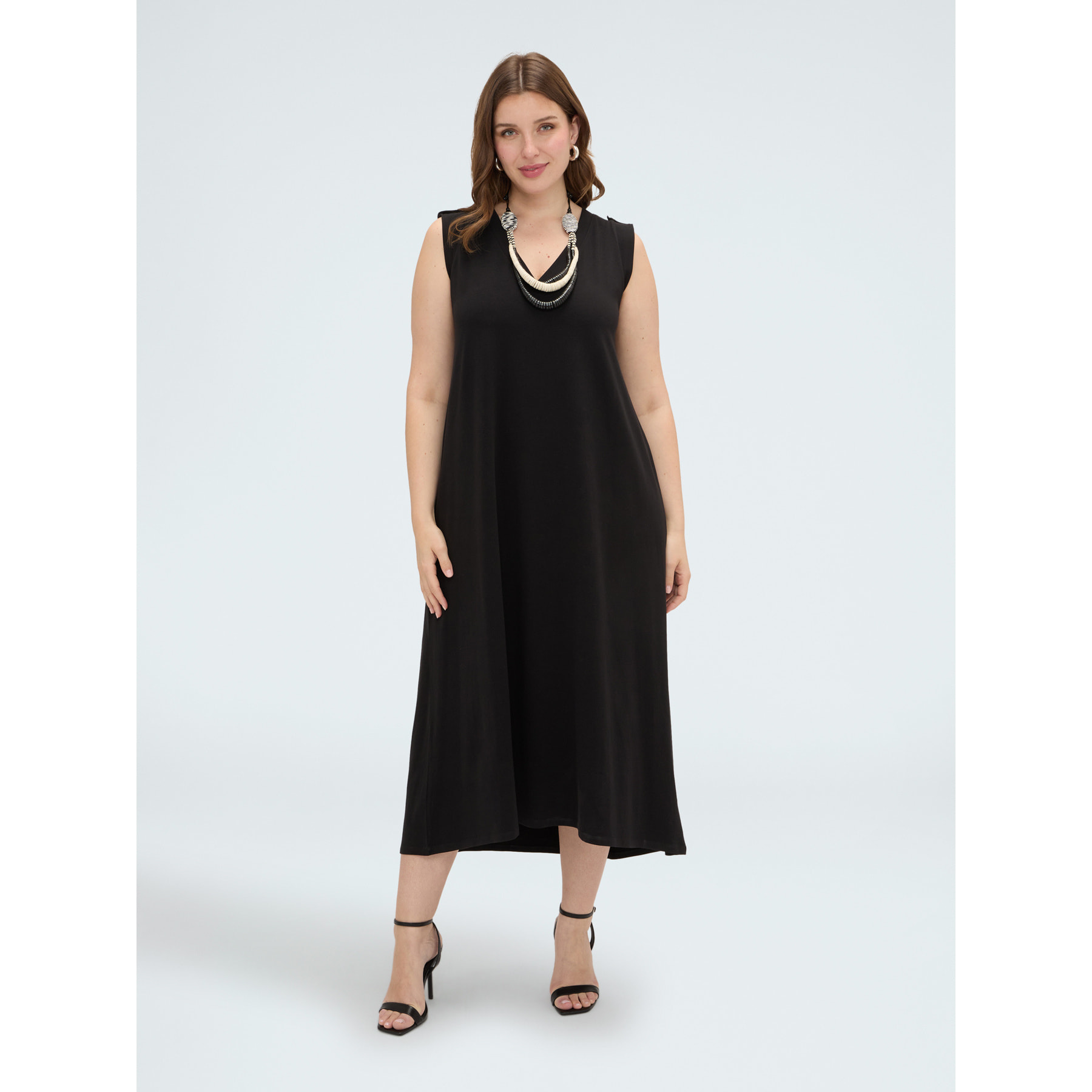 Fiorella Rubino - Vestito lungo con scollo a V - Nero