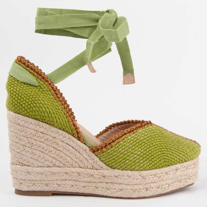 Alpargata De Cuña - Verde - Altura: 8 Cm