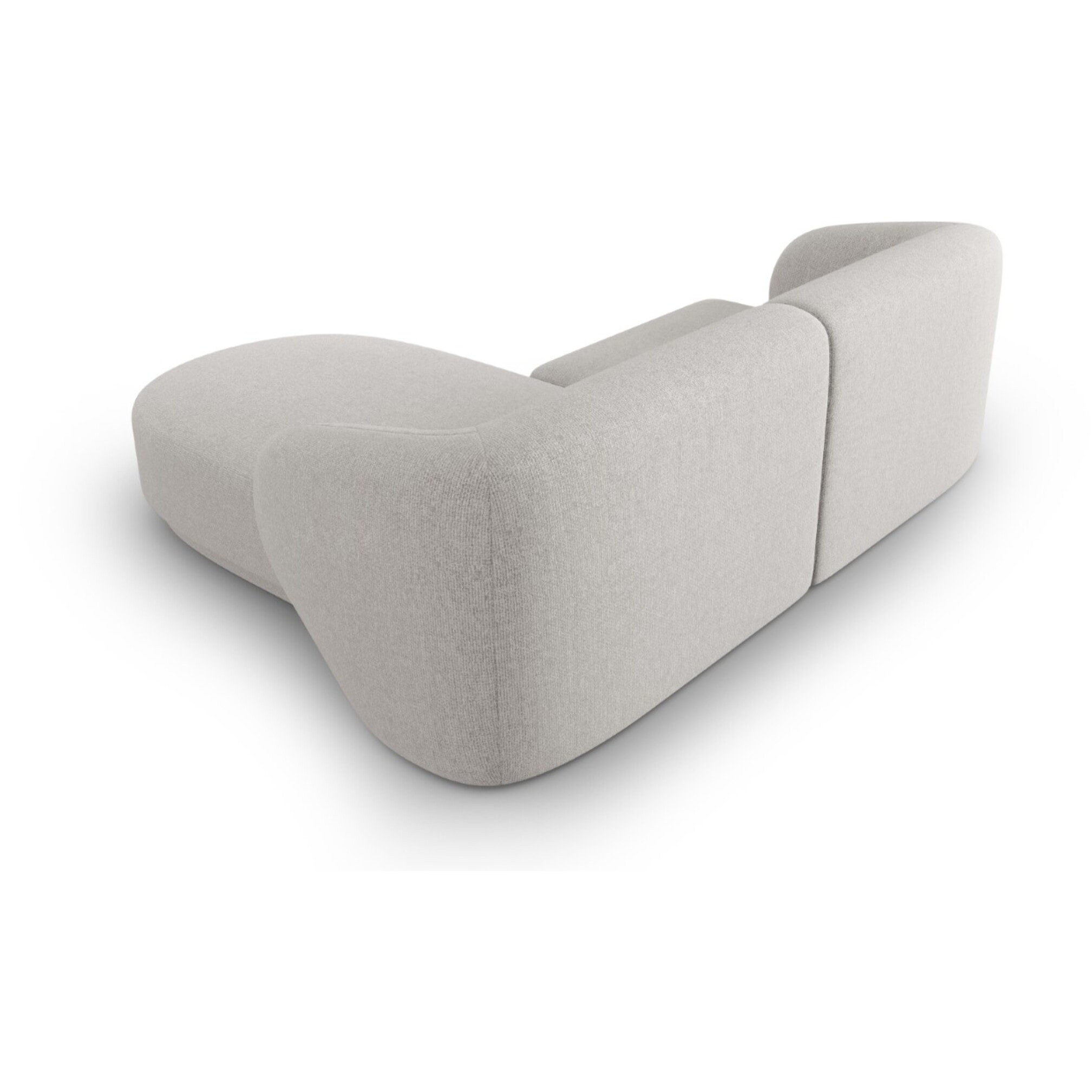 Canapé d'angle droit modulable "Lionel" 3 places en chenille argent chiné