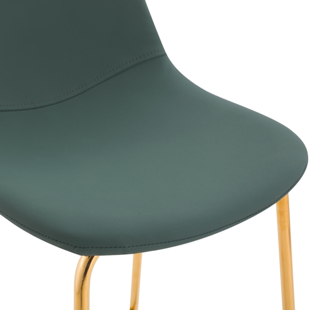 Lot de 2 chaises pour îlot central 65 cm en cuir synthétique vert - Henrik