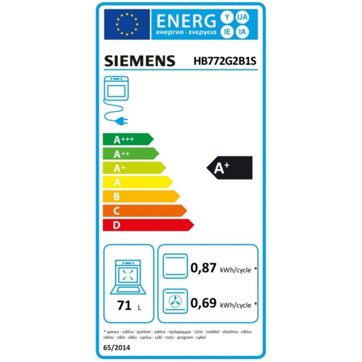 Four encastrable SIEMENS HB772G2B1S - Pyrolyse - Chaleur pulsée - Porte froide - Écran tactile - iQ700 - Sonde de Cuisson
