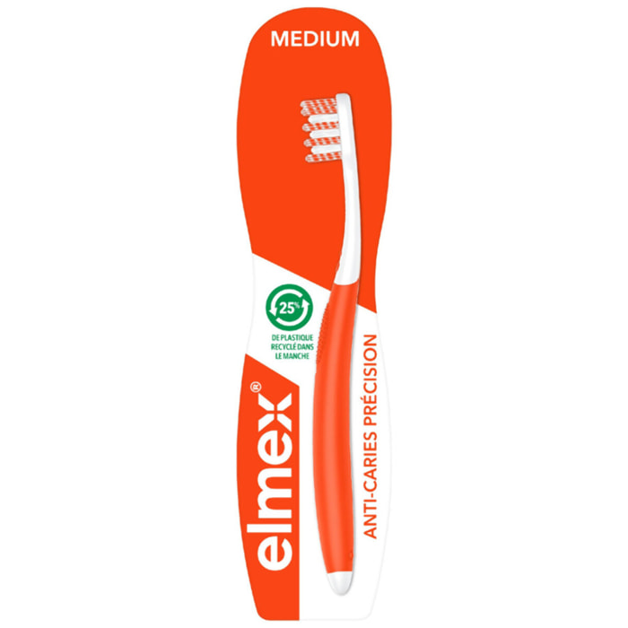 Pack de 6 - elmex - Brosse à Dents Manuelle Médium Anti-Caries Précision Interdentaire