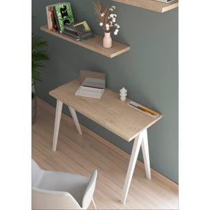 Escritorio Colmar roble y blanco 78x107x49 cm
