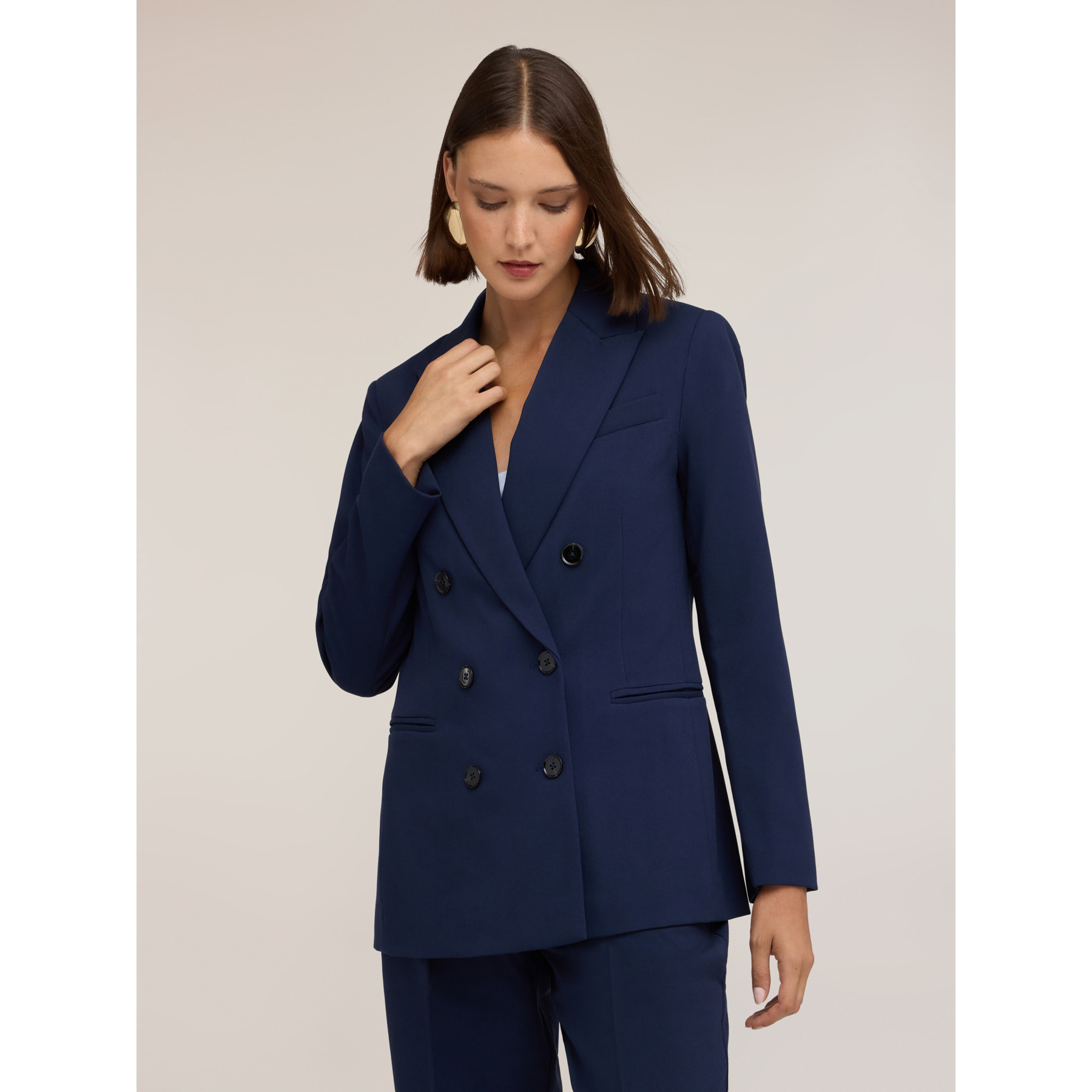 Motivi - Blazer doppiopetto in crêpe - Blu