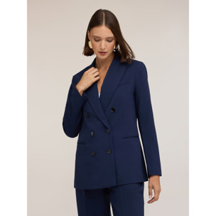 Motivi - Blazer doppiopetto in crêpe - Blu