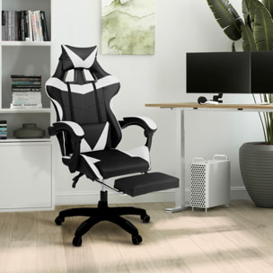Fauteuil de bureau spécial gaming noir et blanc