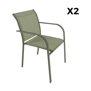 Fauteuil de jardin aluminium (lot de 2) AMARA