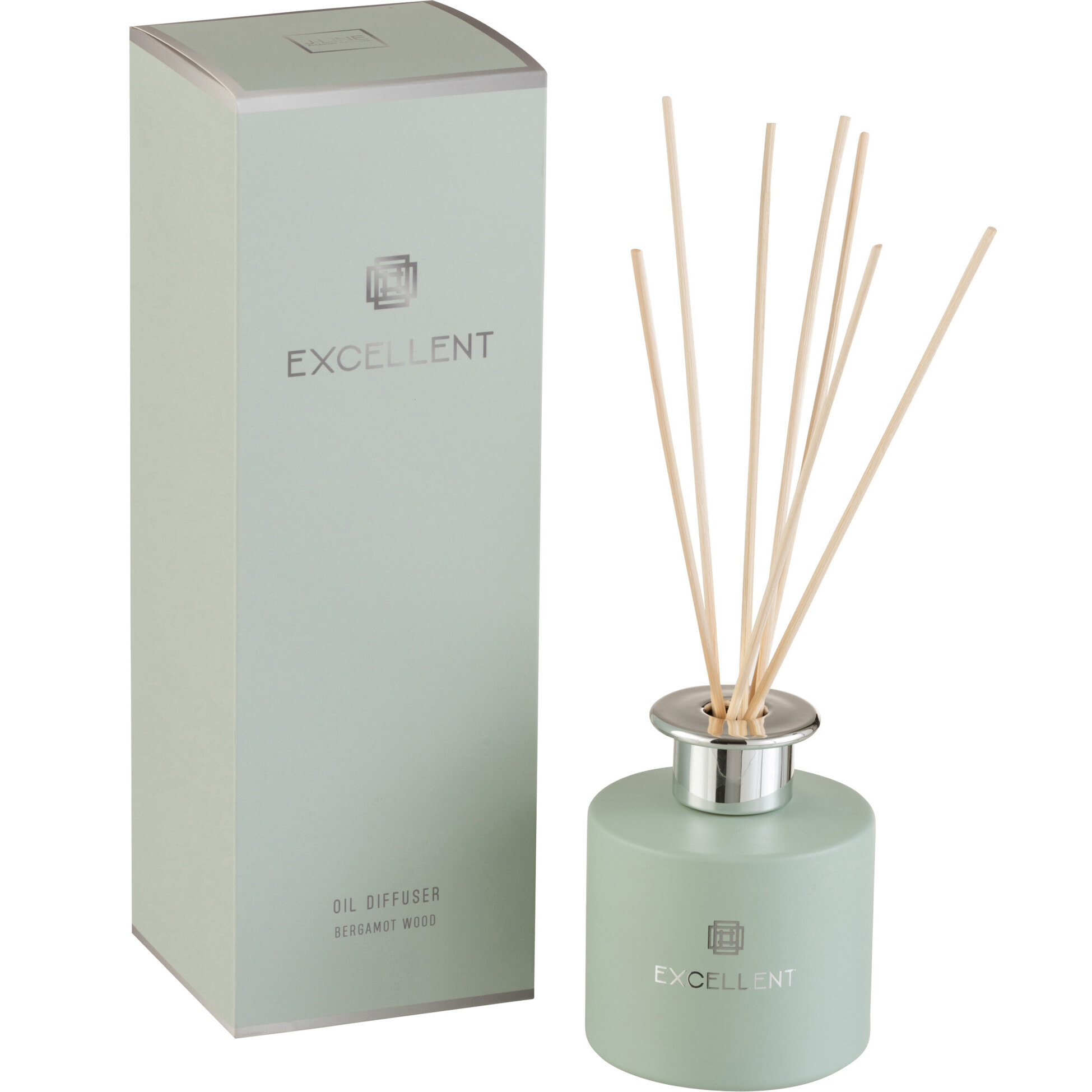 J-Line Bâtonnets parfumés Excellent – Bergamot Wood - verre - vert menthe