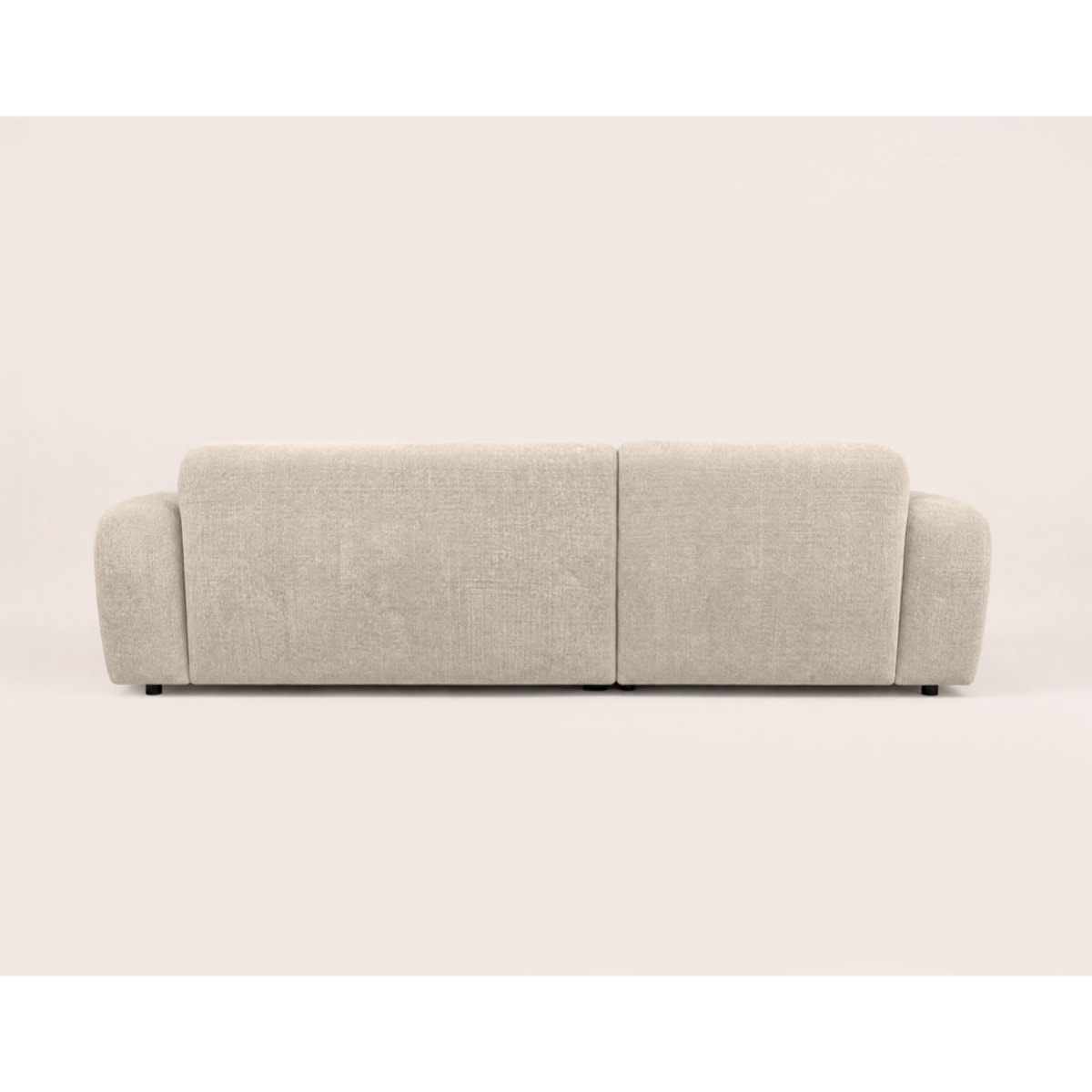 Louise - Canapé d'angle gauche 4 places en velours texturé - Beige