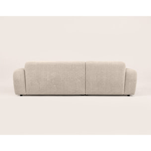 Louise - Canapé d'angle gauche 4 places en velours texturé - Beige