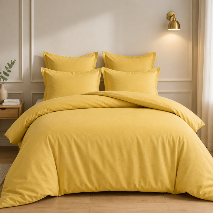 Parure housse de couette + 1 taie 100% coton 57fils gold