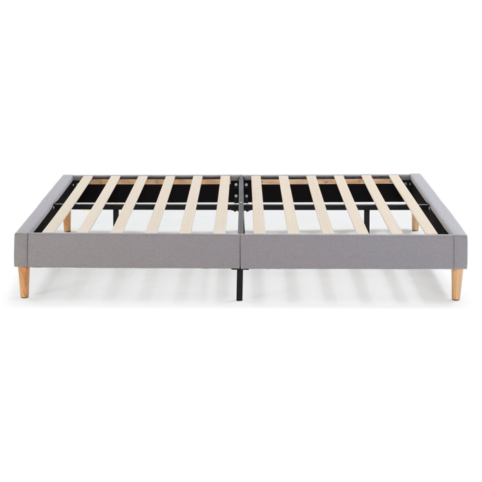 Base tapizada Aura 90/140/150/160x190-140x200cm cm Color Gris claro, 30 cm Altura