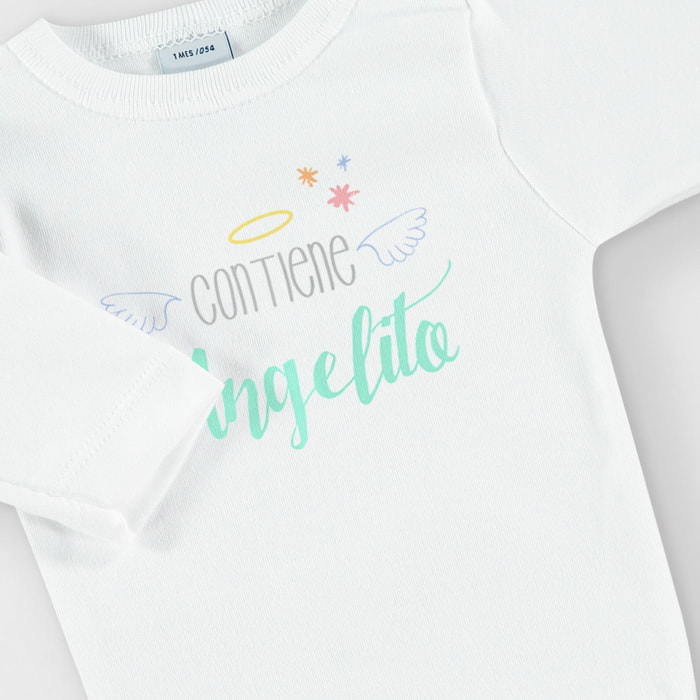 Body bebé manga larga personalizado frases