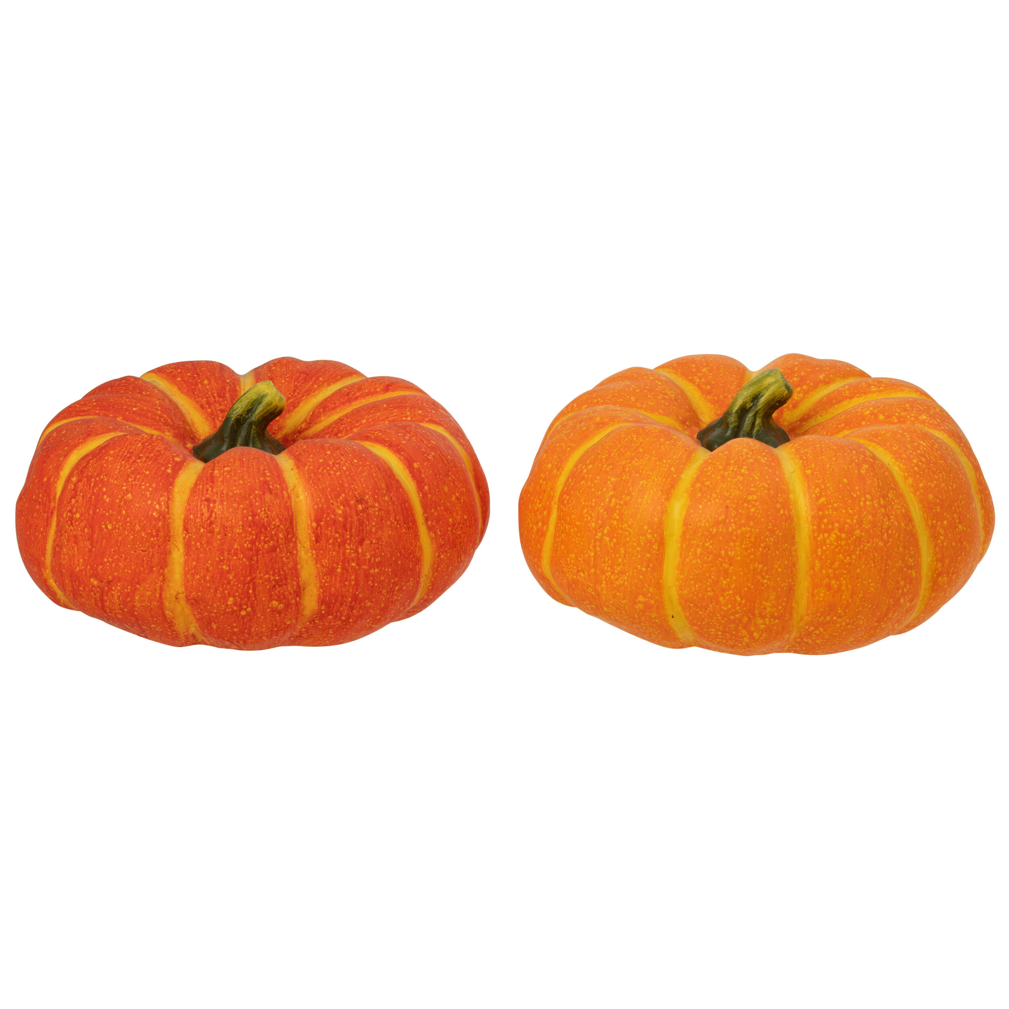 J-Line décoration Citrouille - céramique - orange - 2 pcs