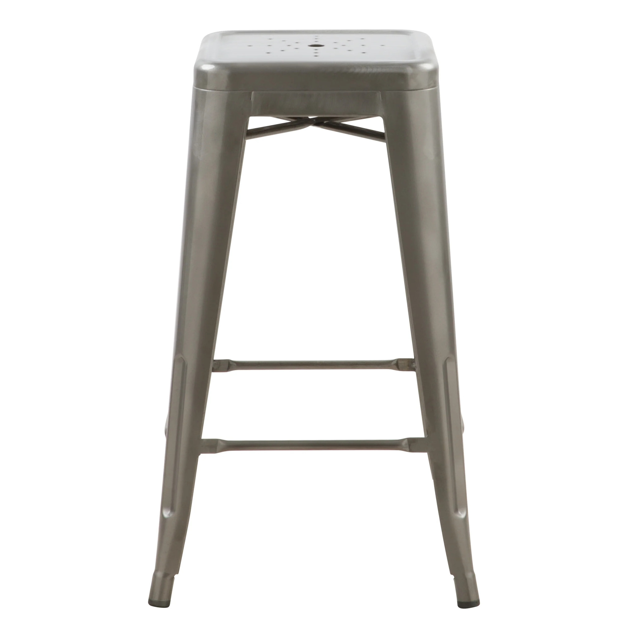 Lot de 2 tabourets pour îlot central 66 cm en métal chrome brillant - Indus