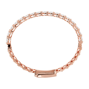 Bracciale Tennis Rigido con Cuori in Cubic Zirconia Bianche