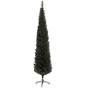 Sapin de Noël artificiel mince H.195 cm 390 branches vert foncé