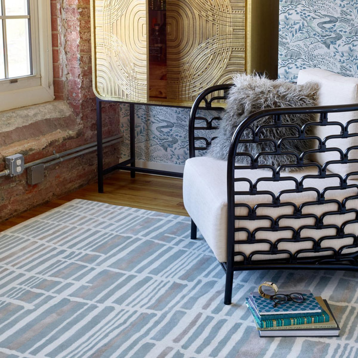 Tapis salon et chambre fait à la main en laine motif abstrait ZAYO