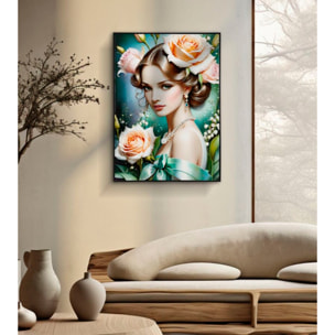 DIPINTO SU TELA LACCATO FANTASY C/CORNICE -B- CM 72X4X102