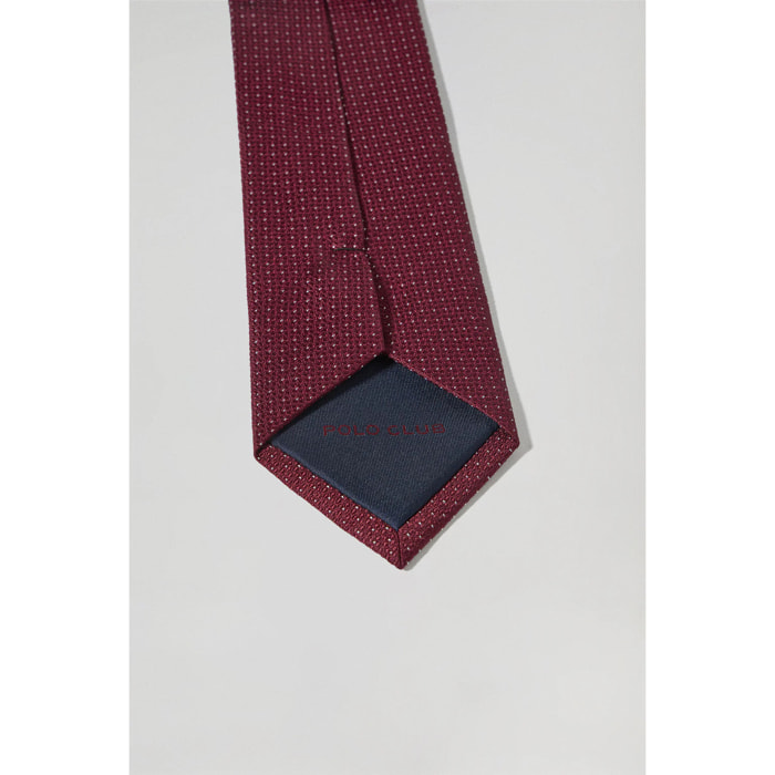 Cravatta in seta granato con logo Polo Club