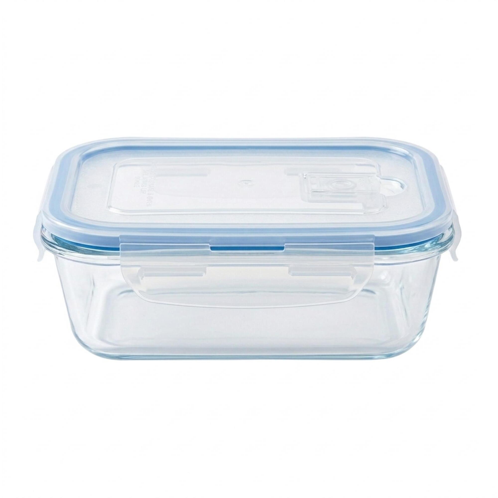 Recipiente para alimentos hermético rectangular en vidrio de borosilicato