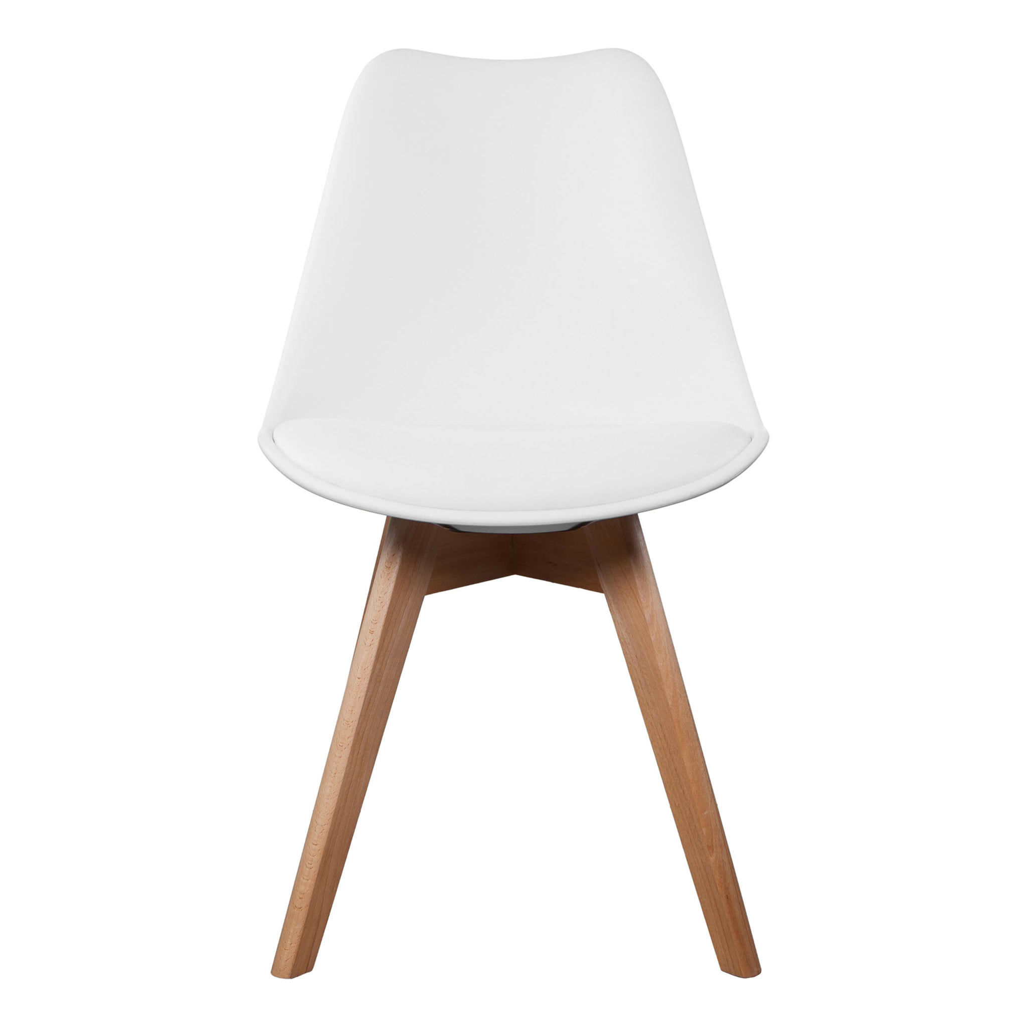 Chaise Scandinave Coque Rembourree Blanc - Lot De 4
