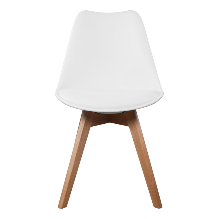 Chaise Scandinave Coque Rembourree Blanc - Lot De 4
