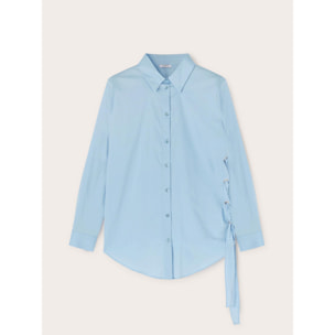 Motivi - Camisa amplia con trenzado lateral - Light - blue