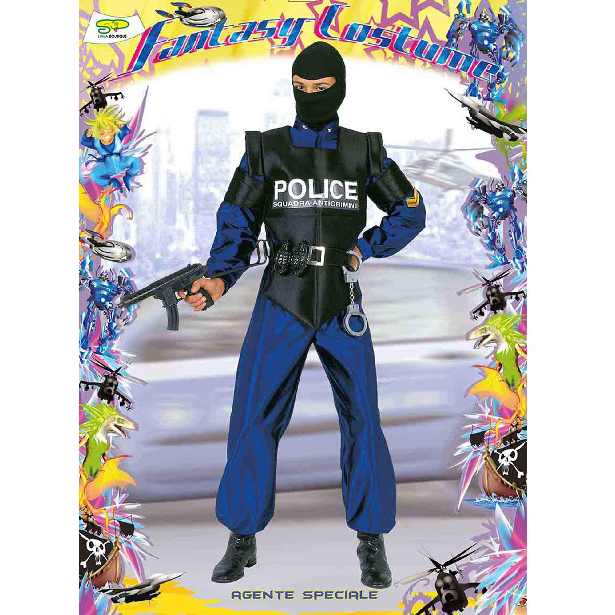 Costume Carnevale Polizia Agente Speciale Squadra Anticrimine Bambino