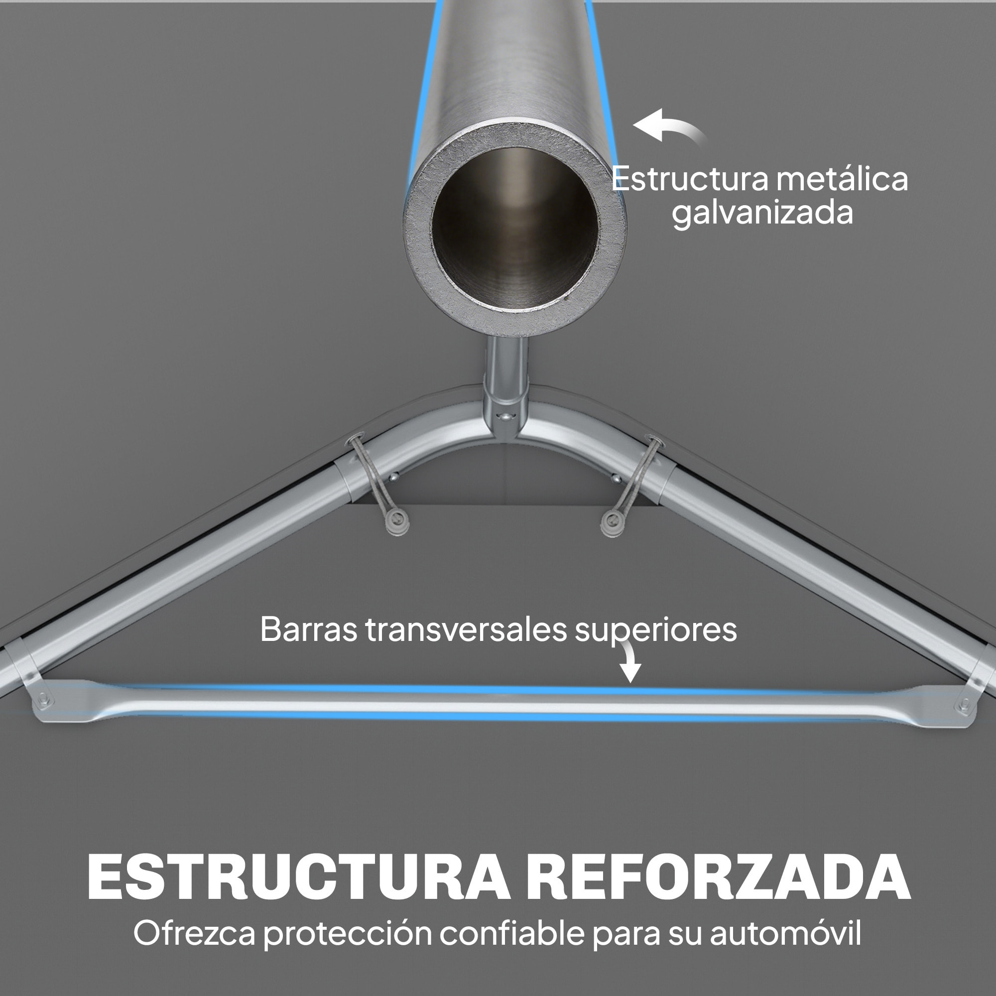 Carpa Garaje Portátil 3x6 m, Garaje Exterior para Coche Impermeable con 2 Puertas Enrollables y 6 Ventanas, Altura Ajustable, Marco Acero Galvanizado, UPF30+, Cobertizo de Almacenaje, Blanco