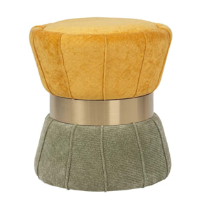 Puff Velvet Verde Amarillo 40x40x44 Cm