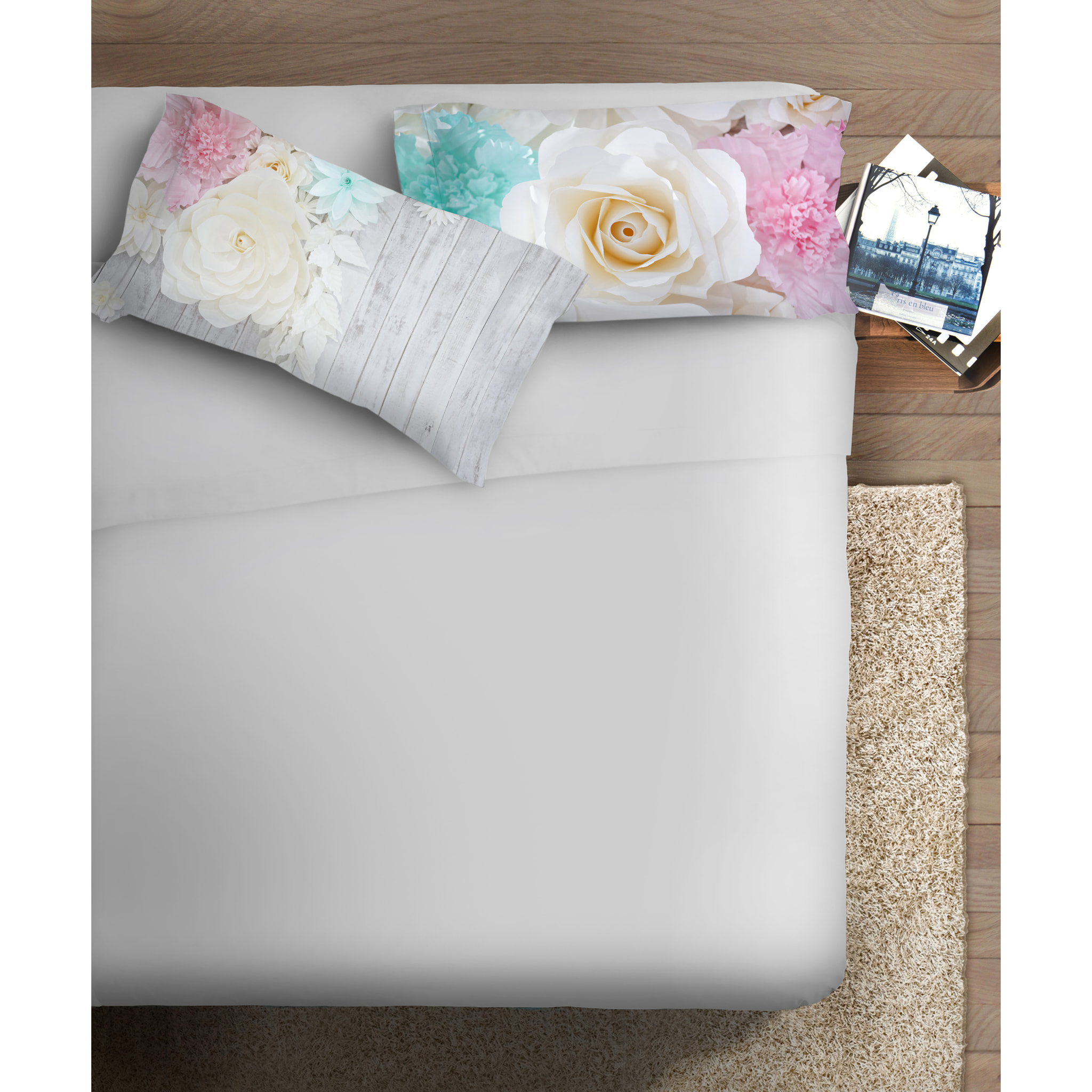 Completo letto fotografico Fine-Art IPERSAN Puro Cotone Fiori