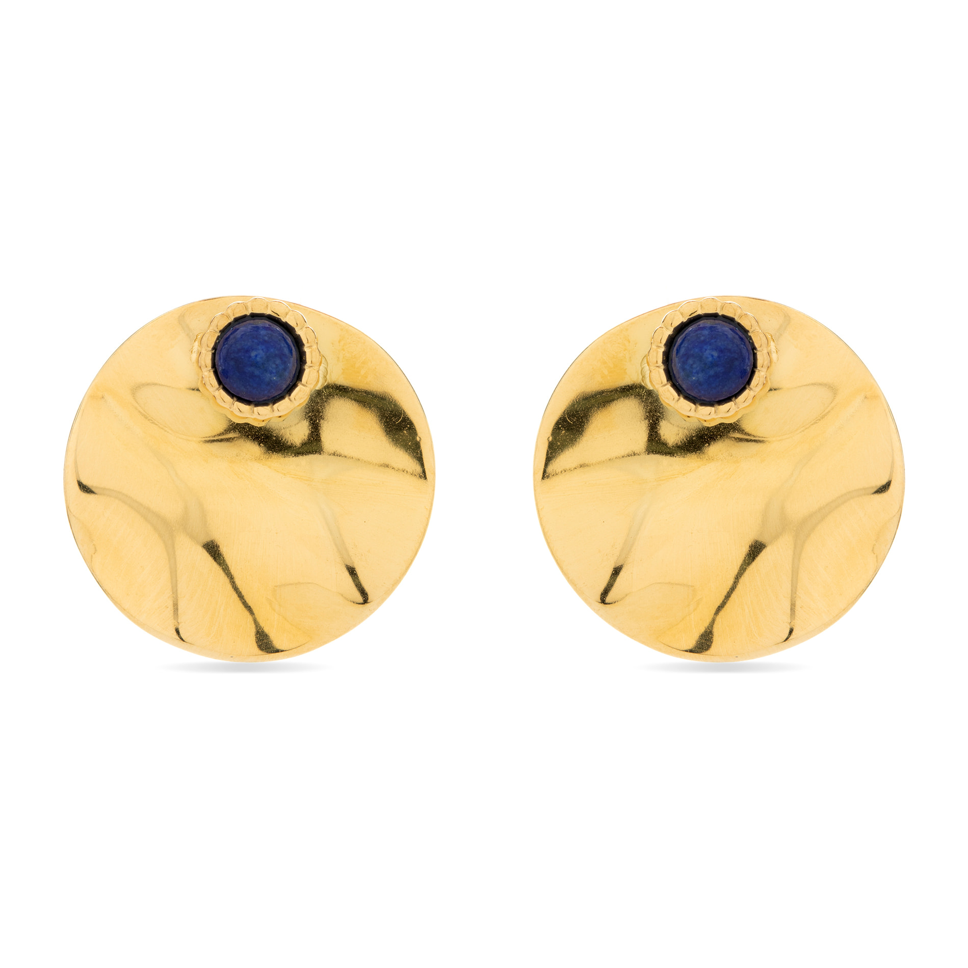 Pendientes de Lapislazuli Natural acabados en oro amarillo de 18k