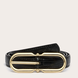 Motivi - Cintura lizard con fibbia - Nero