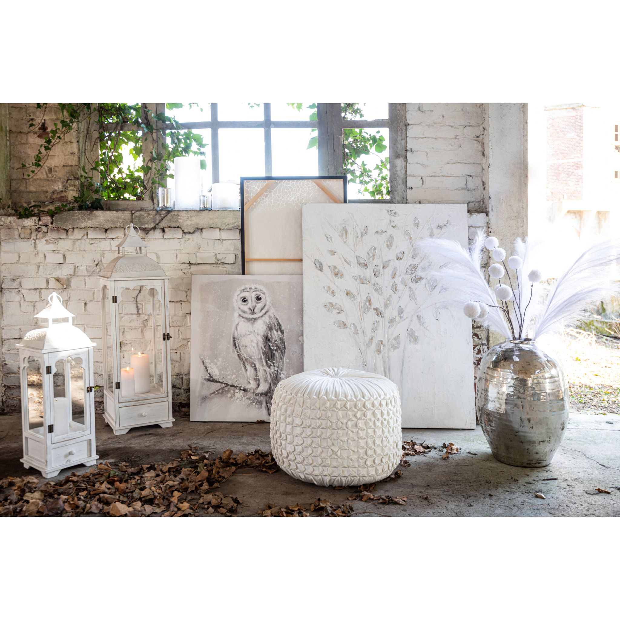 J-Line vase Rond Arya - métal - argent - 57 cm de hauteur