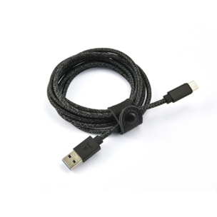 Câble USB C ADEQWAT vers USB 3M tressé Noir