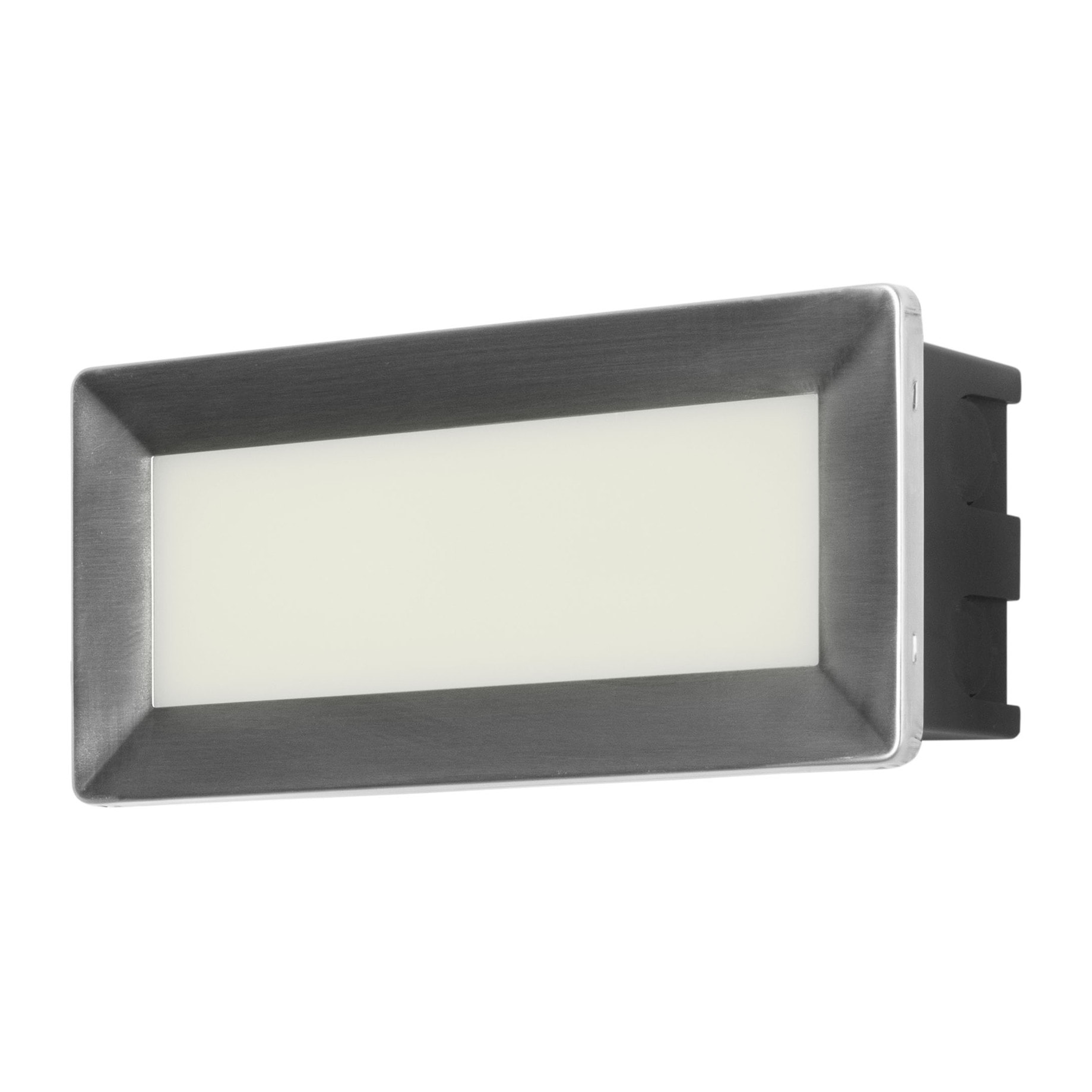 FORLIGHT Rect - Empotrable de Pared LED Rectangular 205mm para Jardín y Terraza con Luz Neutra 4000K en Acero Inoxidable