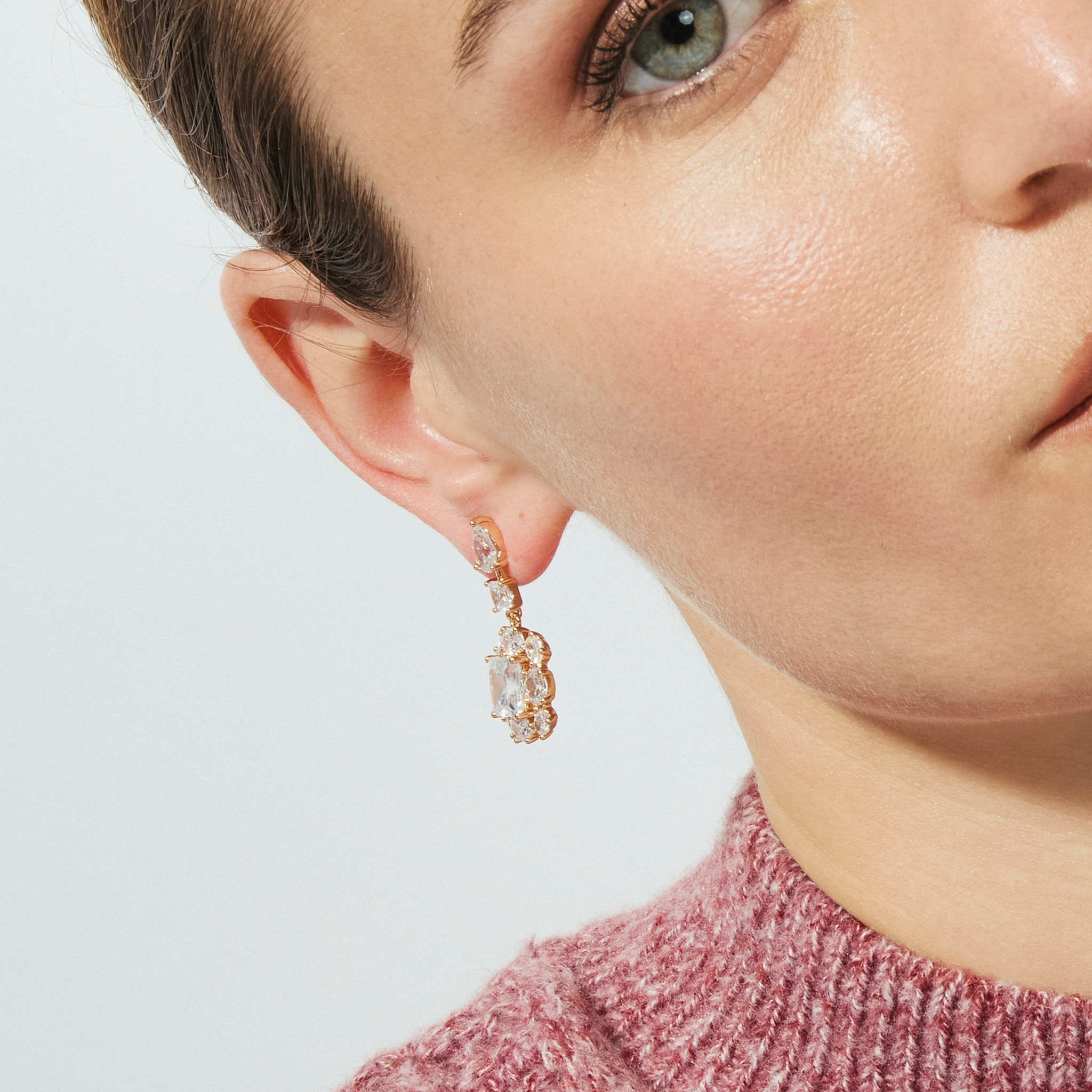 Pendientes Iwo acabado oro rosa 18k