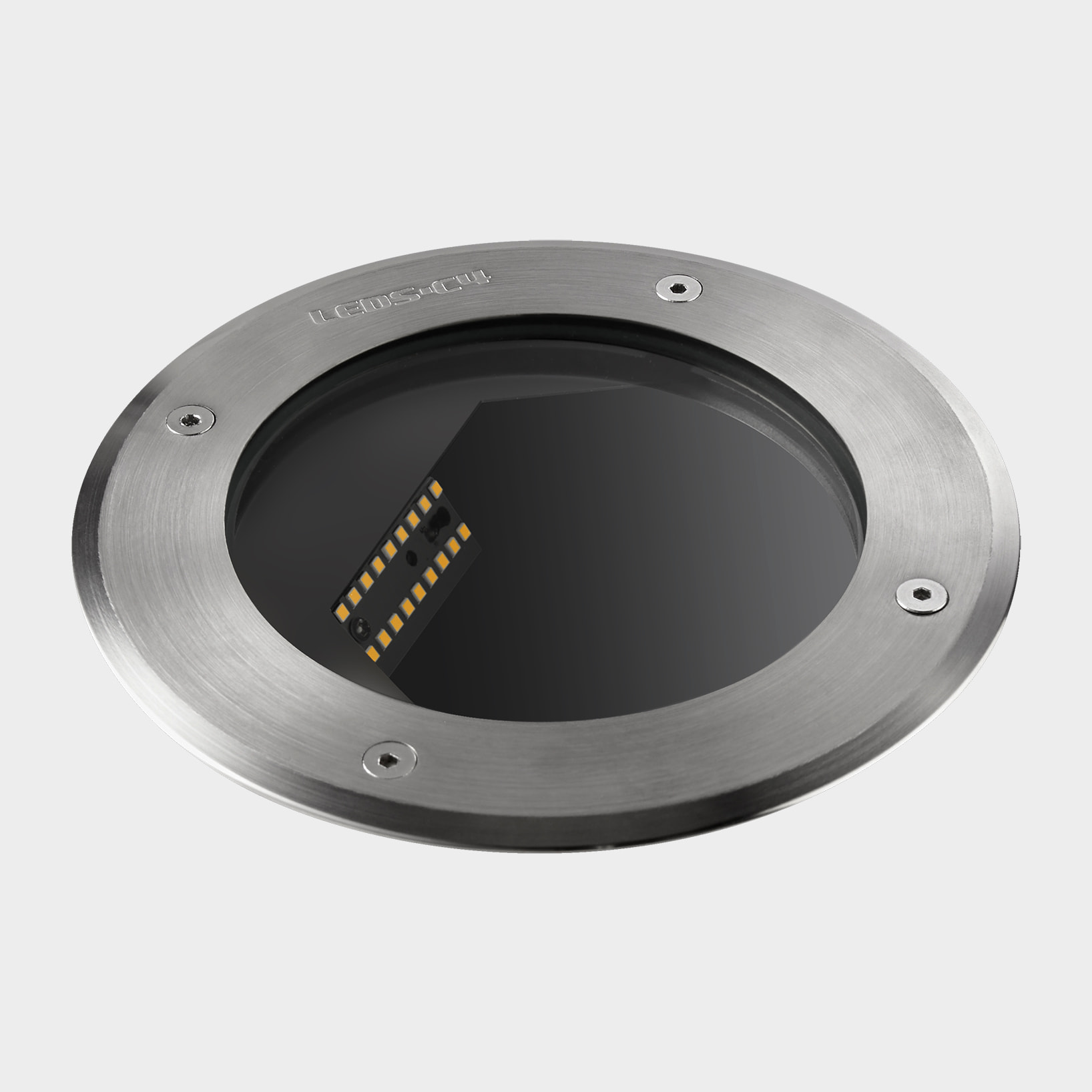 Ledsc4 - Empotrable de suelo Gea Wall Washer 225mm Aluminio, Vidrio templado Acero inoxidable AISI 316, Transparente