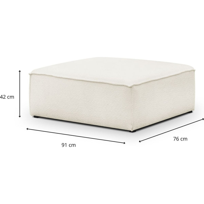 Pouf / repose - pieds modulable en tissu bouclette - REZIA