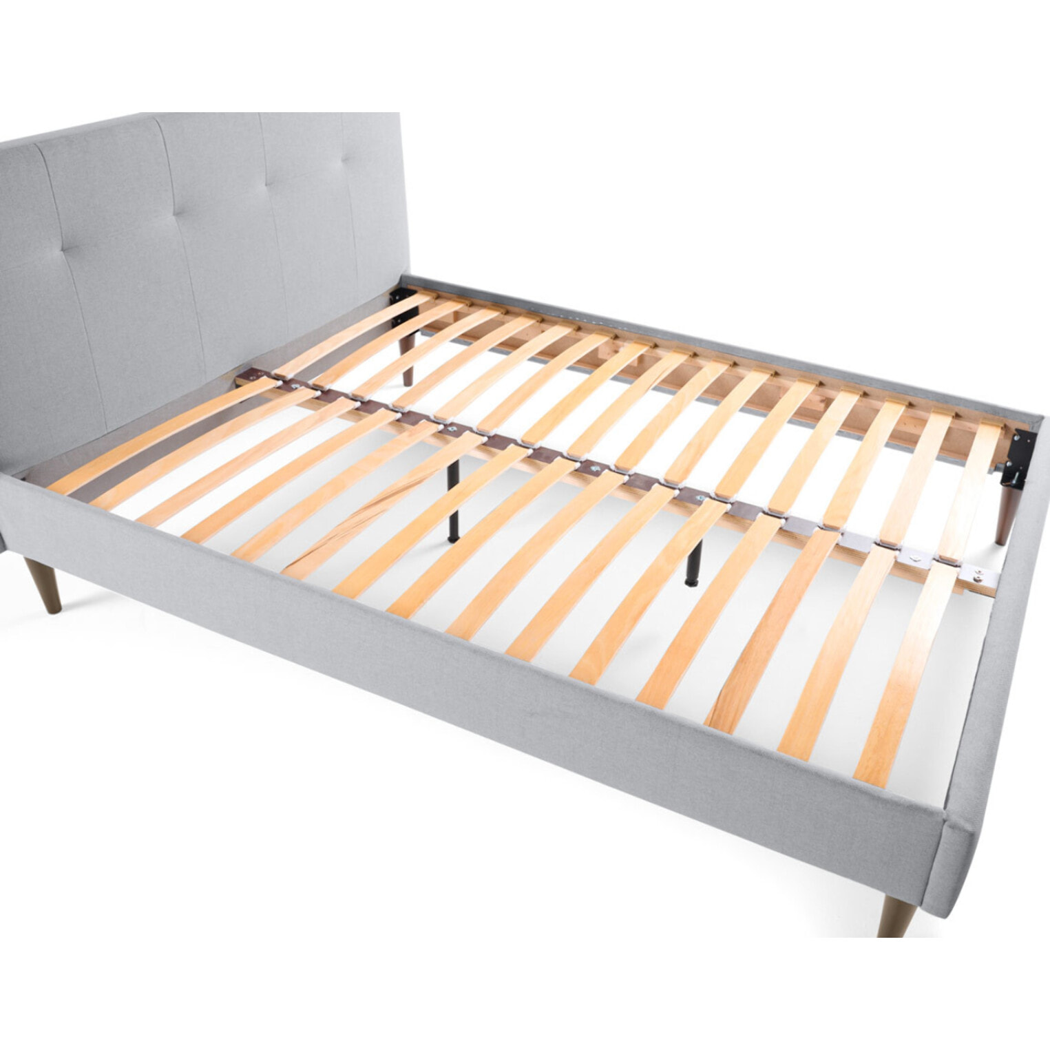 Monet - lit - 160x200 - sommier inclus - en tissu - Gris