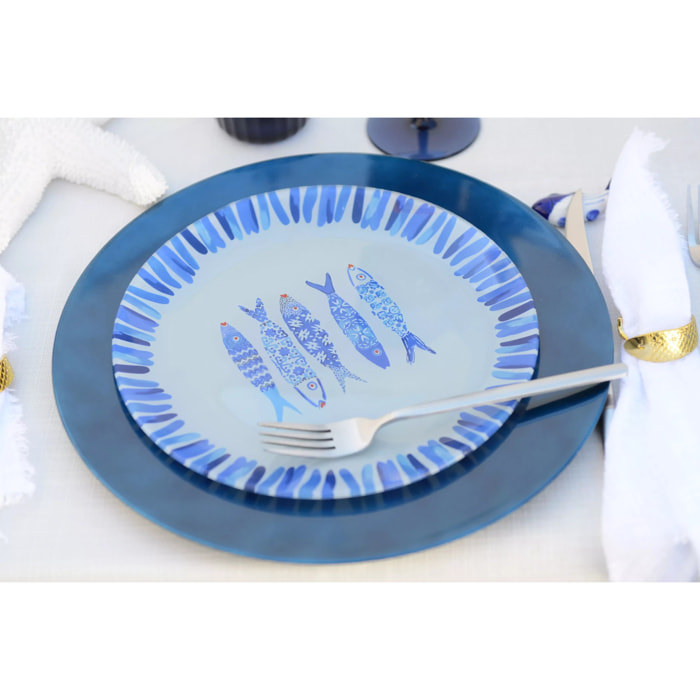 Lot de 6 DESSOUS D'ASSIETTE BLEU