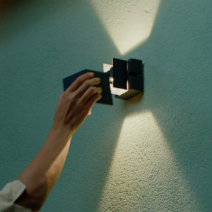 REX (2uds) Aplique Exterior LED con Haz de Luz Modulable IP54 Luz LED Blanco Neutro 4000K 5.2W y 350lm Gris Urbano