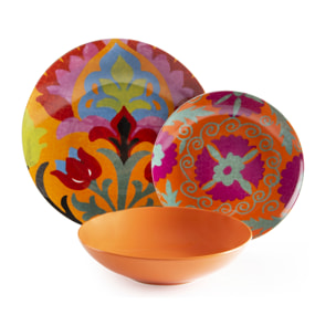 Service de table 18 pièces Excelsa – New Delhi, Porcelaine Multicolore