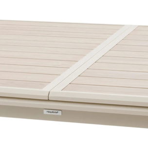 Table de jardin extensible "Axiome" effet bois lin & argile 12 places en aluminium