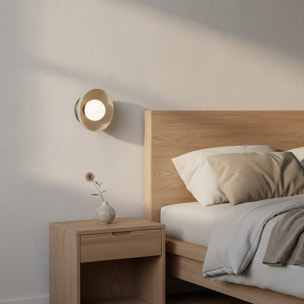 Lampada da parete Ozzy in acciaio mokka e diffusore in vetro