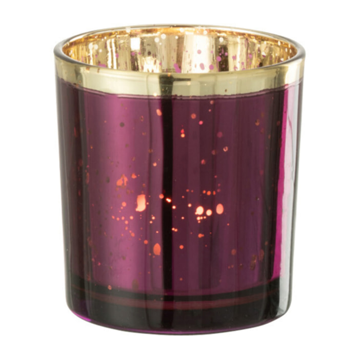 J-Line photophore Bord Dore - verre - bordeaux - small - 6 pcs