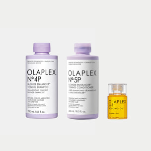 OLAPLEX Kit Blonde Enhancer N°4P Toning Shampoo 250ml + N°5P Blonde Enhancer Conditioner 250ml + N°7 Bonding Oil 30ml